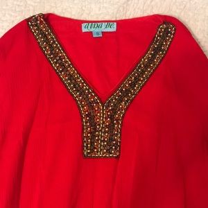 Small Red Beaded Dress
